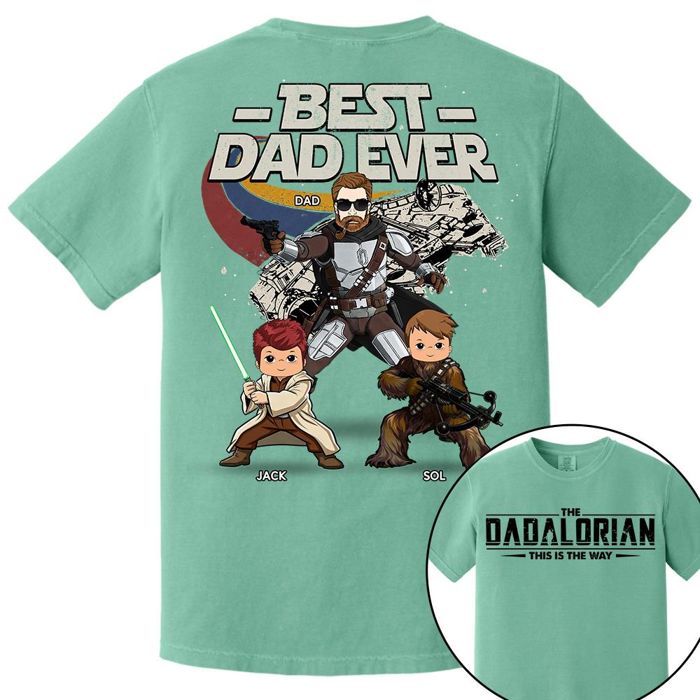 The Dadalorian - Best Dad Ever - Personalized Shirt Gift For Dad Mom Custom Nickname With Kids Na02 Hv01