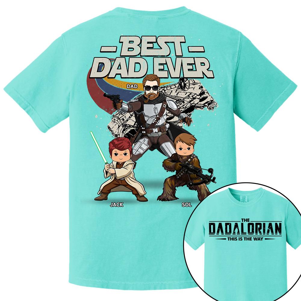 The Dadalorian - Best Dad Ever - Personalized Shirt Gift For Dad Mom Custom Nickname With Kids Na02 Hv01