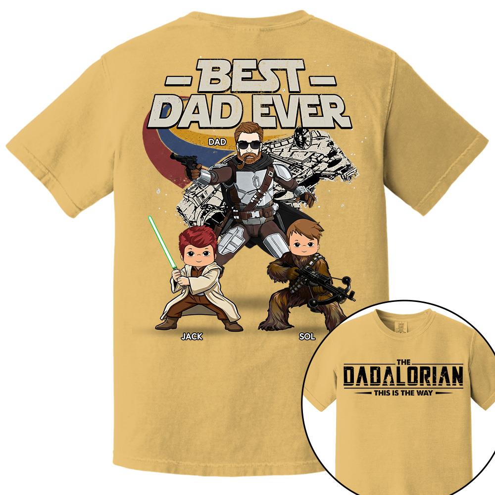 The Dadalorian - Best Dad Ever - Personalized Shirt Gift For Dad Mom Custom Nickname With Kids Na02 Hv01