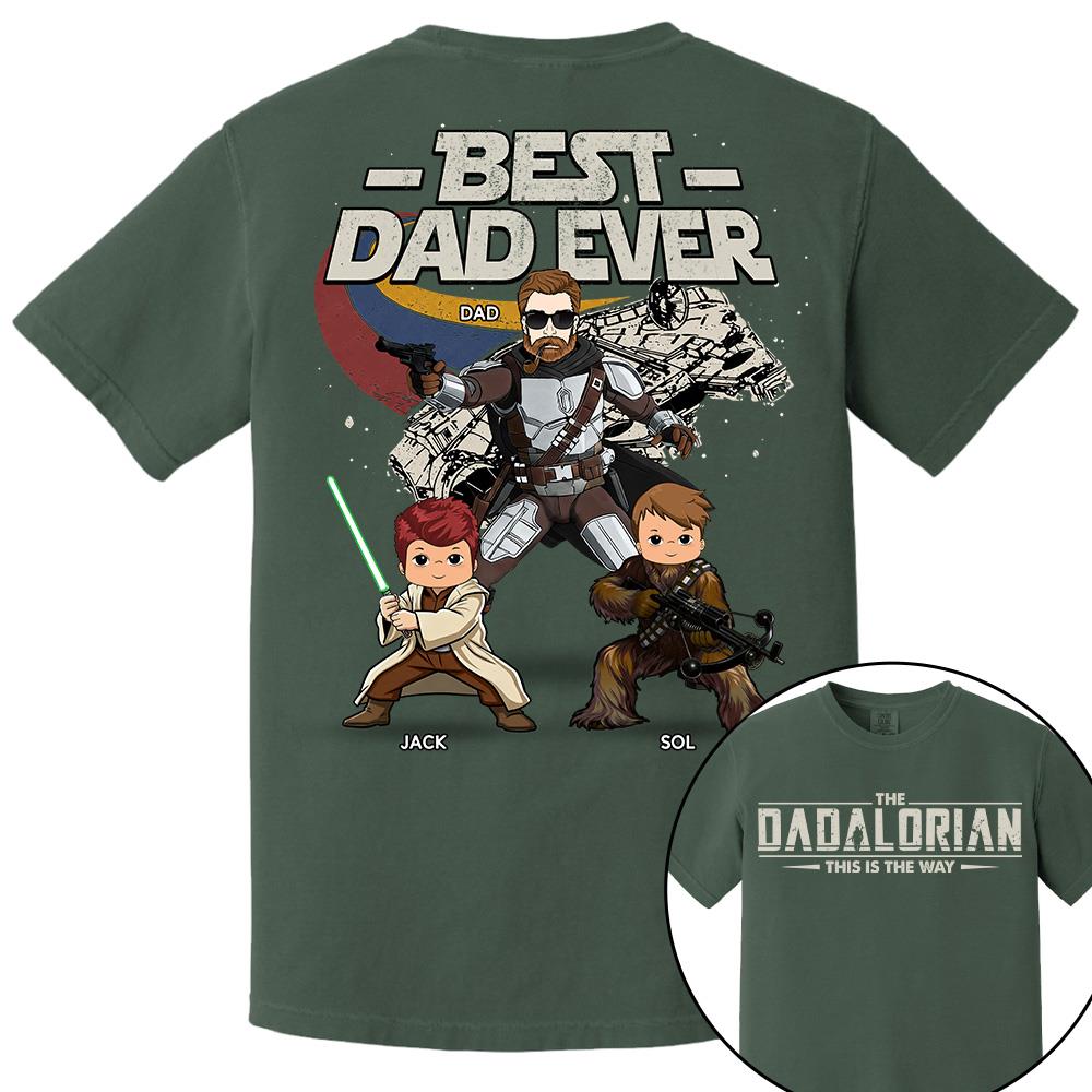 The Dadalorian - Best Dad Ever - Personalized Shirt Gift For Dad Mom Custom Nickname With Kids Na02 Hv01