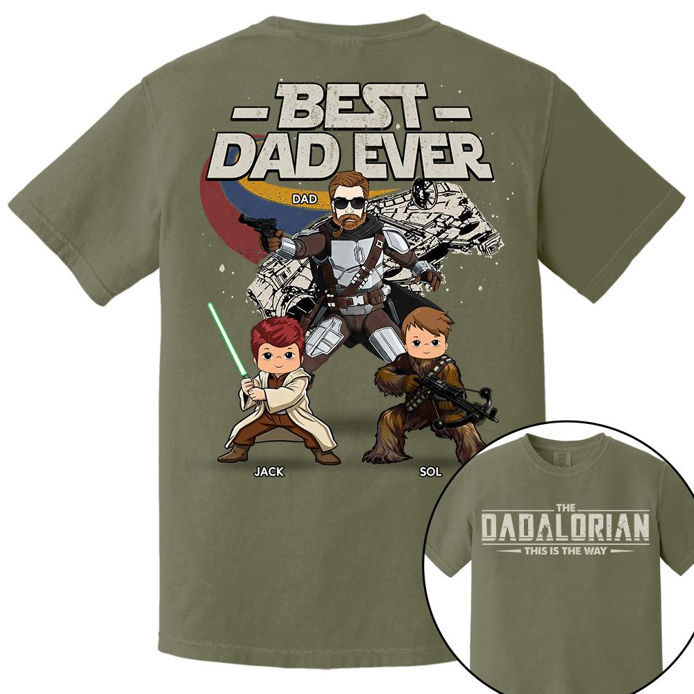 The Dadalorian - Best Dad Ever - Personalized Shirt Gift For Dad Mom Custom Nickname With Kids Na02 Hv01