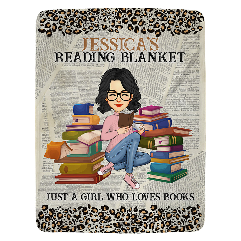 Reading Blanket Just A Girl Who Loves Books - Personalized Blanket Tu20