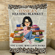 Reading Blanket Just A Girl Who Loves Books - Personalized Blanket Tu20