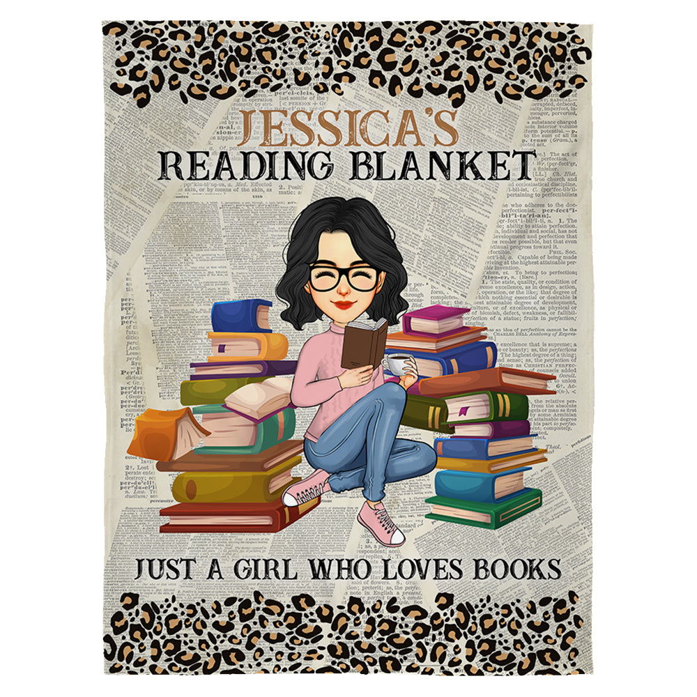 Reading Blanket Just A Girl Who Loves Books - Personalized Blanket Tu20
