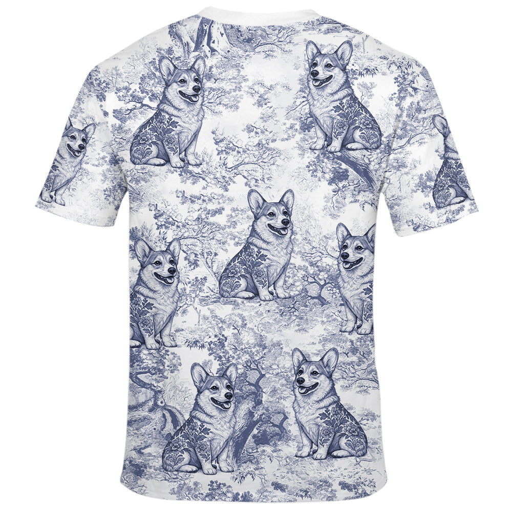 Custom Just a Girl Who Loves Dog Style Gift Toile De Jouy Chinoiseries, Personalized All Over Print Shirt Hv01