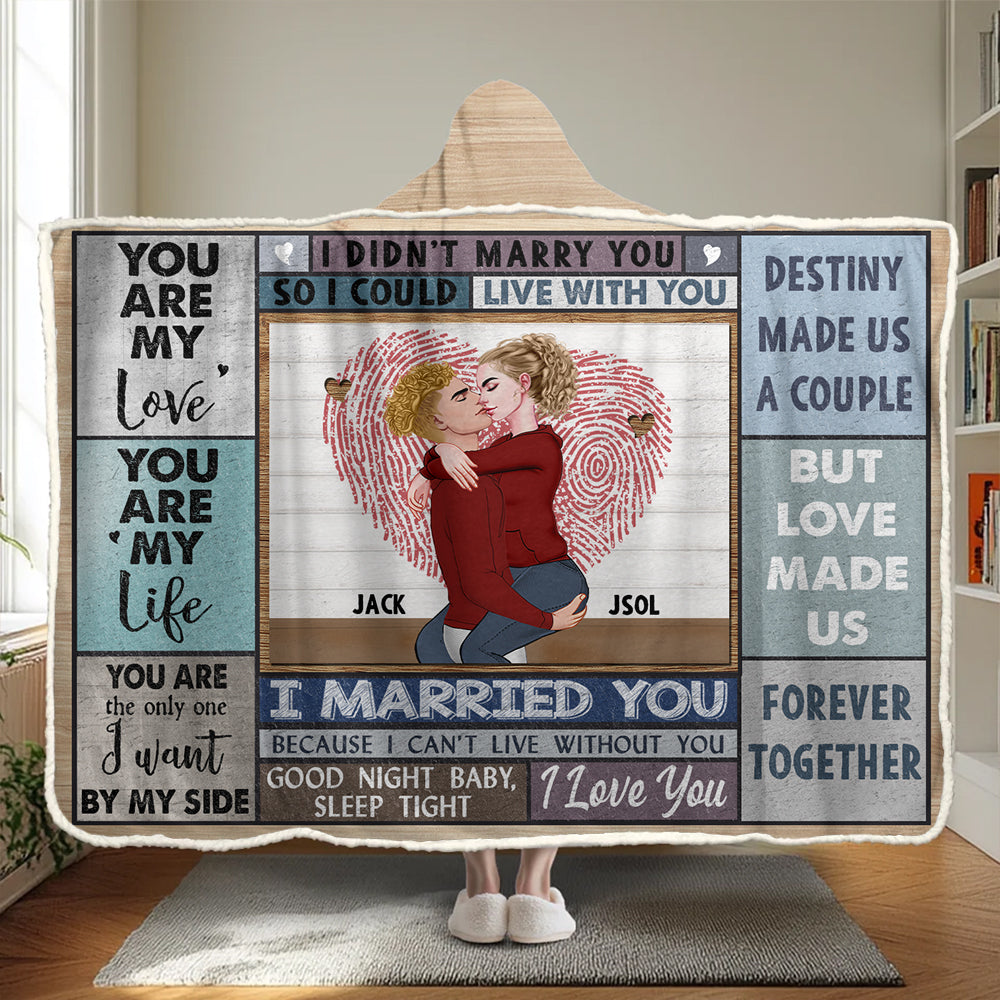 Kissing Couple Love Made Us Forever Together - Personalized Wearable Blanket Hoodie Tu20