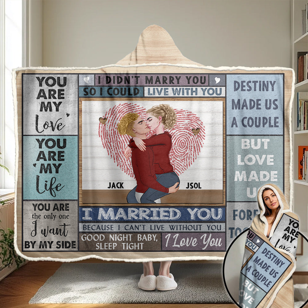 Kissing Couple Love Made Us Forever Together - Personalized Wearable Blanket Hoodie Tu20