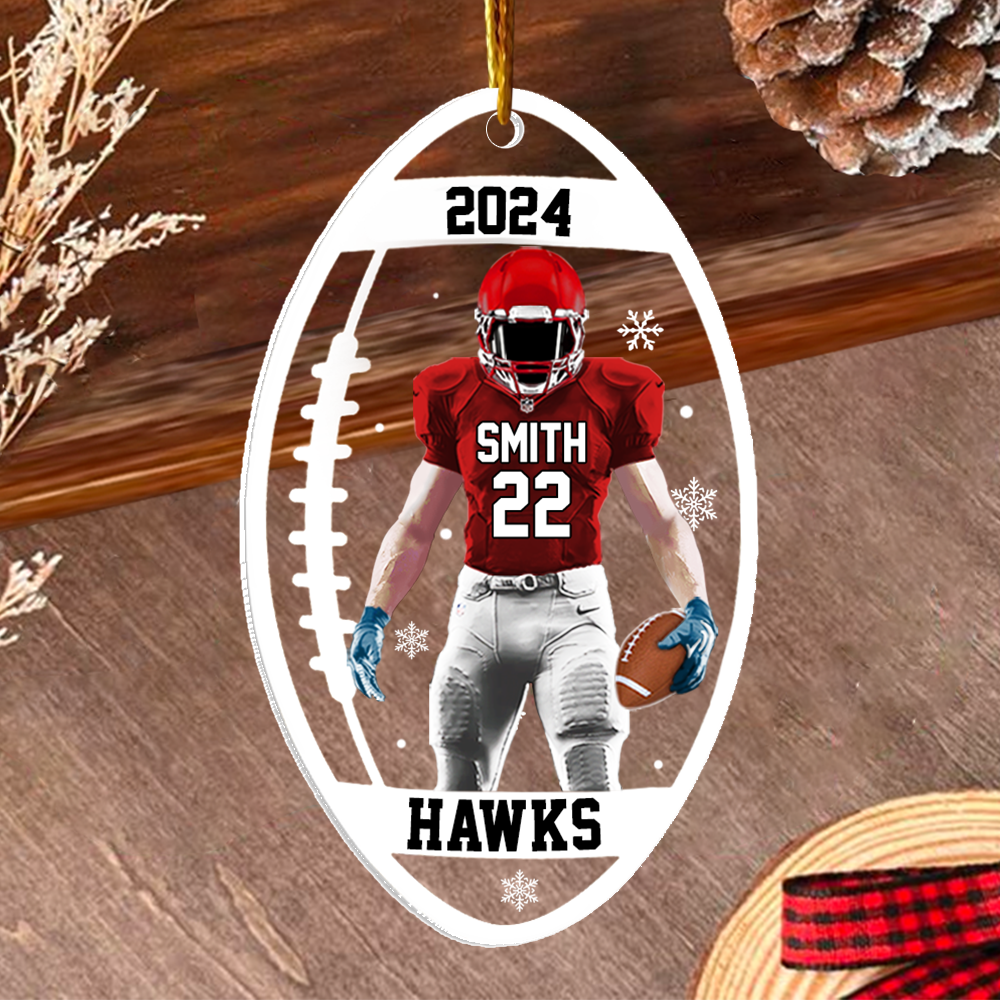 Stadium Series Spotlight Football Ornaments - Personalized Acrylic Ornament