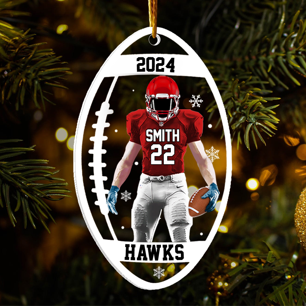 Stadium Series Spotlight Football Ornaments - Personalized Acrylic Ornament