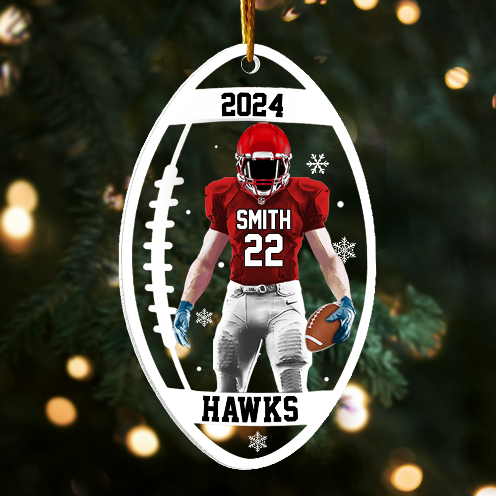 Stadium Series Spotlight Football Ornaments - Personalized Acrylic Ornament