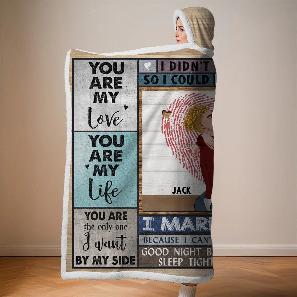 Kissing Couple Love Made Us Forever Together - Personalized Wearable Blanket Hoodie Tu20
