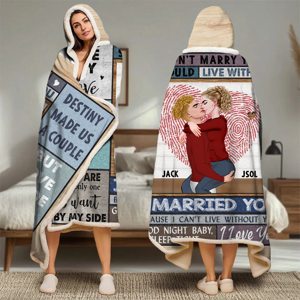 Kissing Couple Love Made Us Forever Together - Personalized Wearable Blanket Hoodie Tu20
