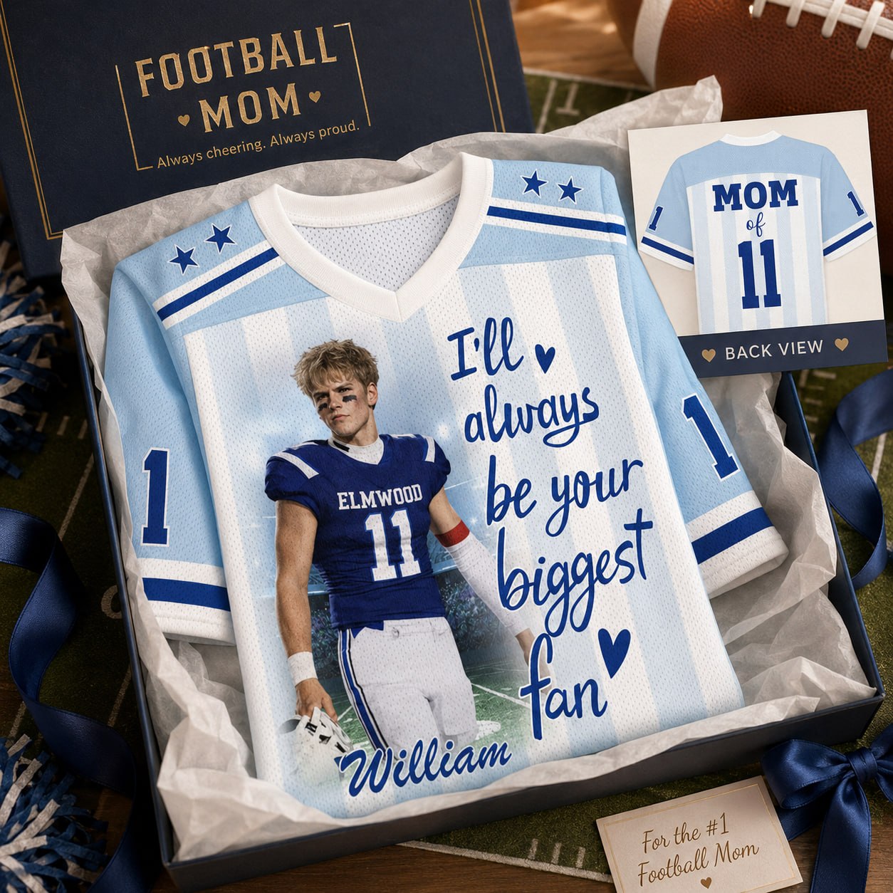 Pt99-I'll Always Be Your Biggest Fan, Personalized Football Jersey, Custom Photo Gift For Football Lovers For Sport Family T1807 Pt99-01.08.2026