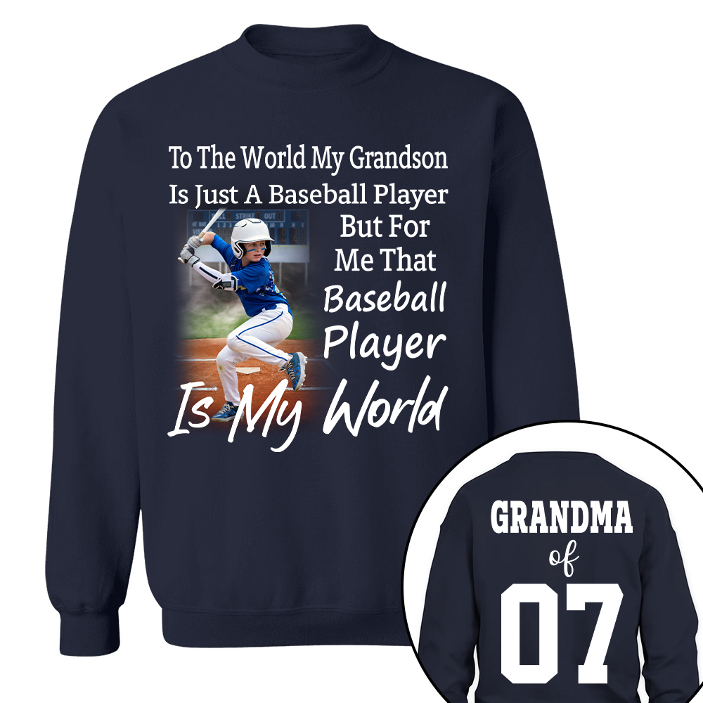 To The World My Grandson Just A Baseball Player - Personalized Shirt Tu20