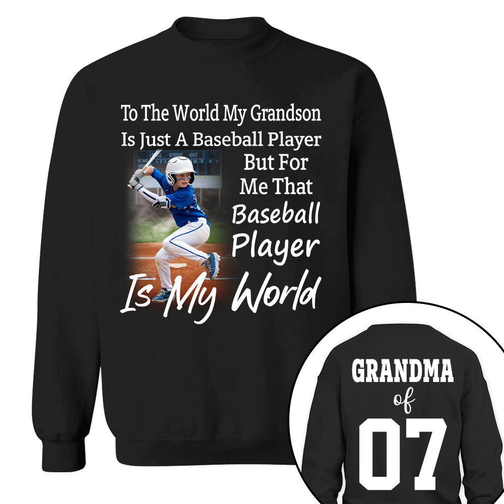 To The World My Grandson Just A Baseball Player - Personalized Shirt Tu20