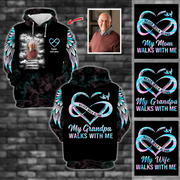 Never Walk Alone My Love Walks With Me - Personalized Photo All Over Print Memorial Shirt Pa00