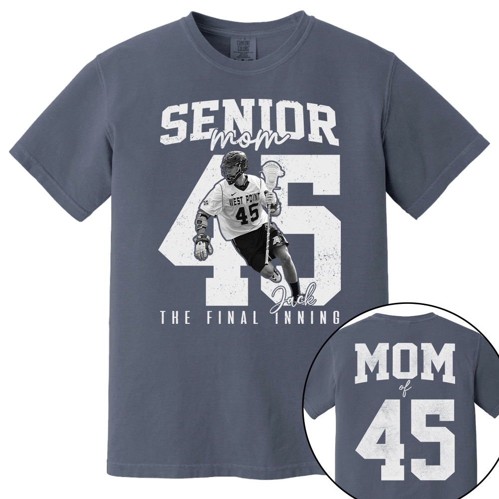 Senior Lacrosse Mom Shirt, The Final Inning, Custom Photo Player Lacrosse Mom Shirt, Senior Lacrosse Mom Gift T1807