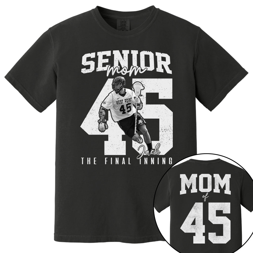 Senior Lacrosse Mom Shirt, The Final Inning, Custom Photo Player Lacrosse Mom Shirt, Senior Lacrosse Mom Gift T1807