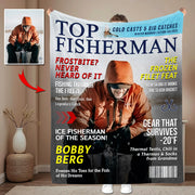 Personalized Ice Fishing Magazine Cover Fishing Gifts for Men, Fishing Gifts for Him, Fishing Lover Gift