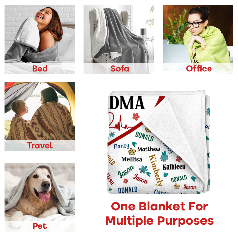 Blessed To Be Call Grandma - Personalized Blanket For Grandma Pa00