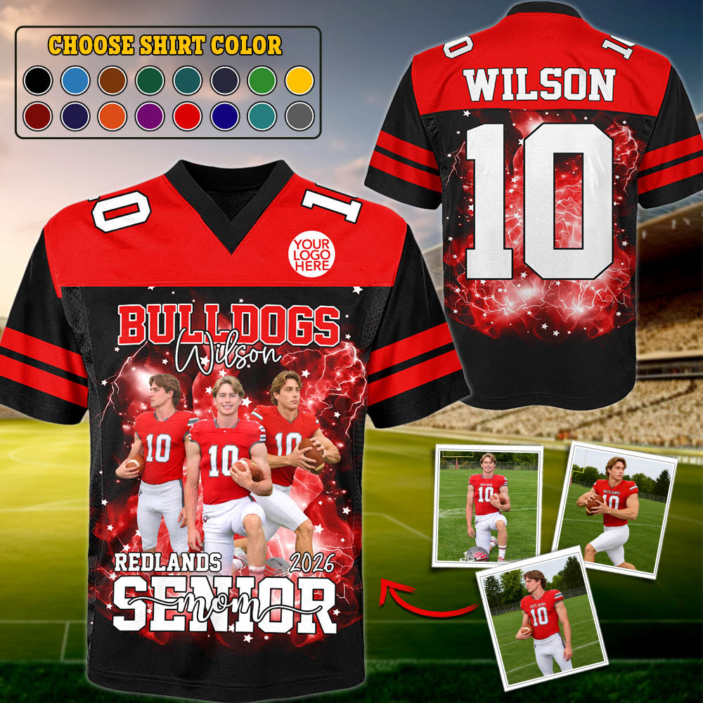 Custom Photo Football Jersey For Football Family Game Day Shirt Na02 PT99