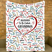 Blessed To Be Call Grandma - Personalized Blanket For Grandma Pa00