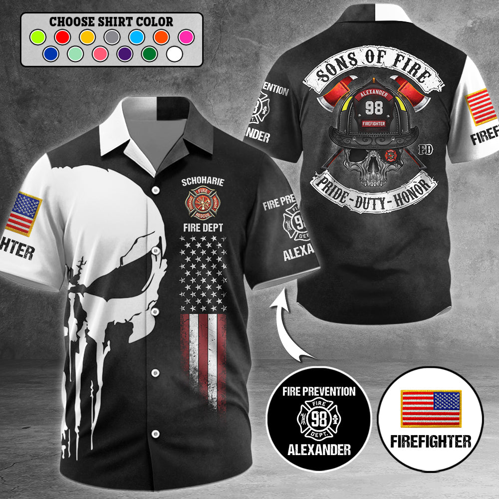 Sons of Fire Pride Duty Honor,  Personalized All Over Print Shirt For Firefighter T1807 Hv01