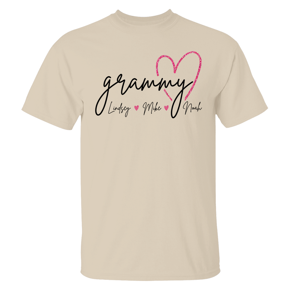 Grandma Heart, Personalized Nickname And Custom Kids For Grandma Nana Mimi NA04 Pa00