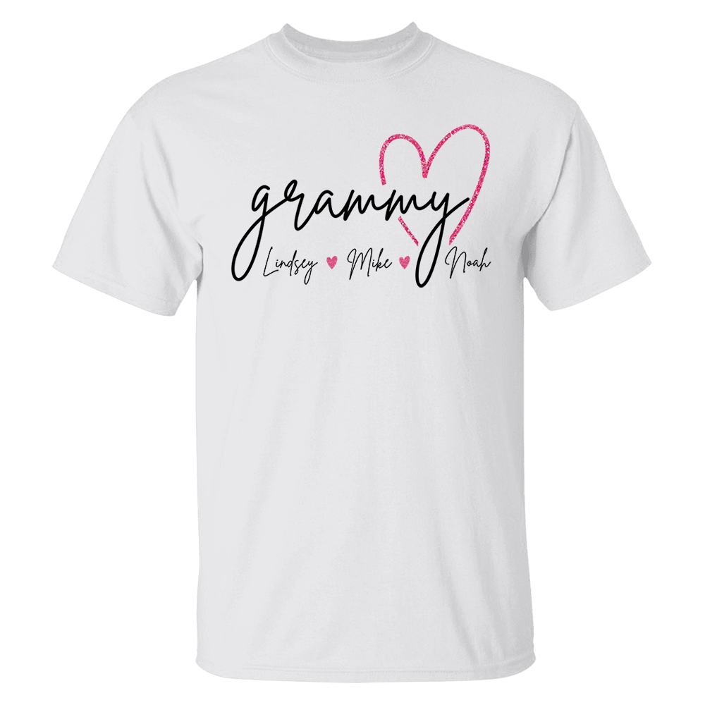 Grandma Heart, Personalized Nickname And Custom Kids For Grandma Nana Mimi NA04 Pa00