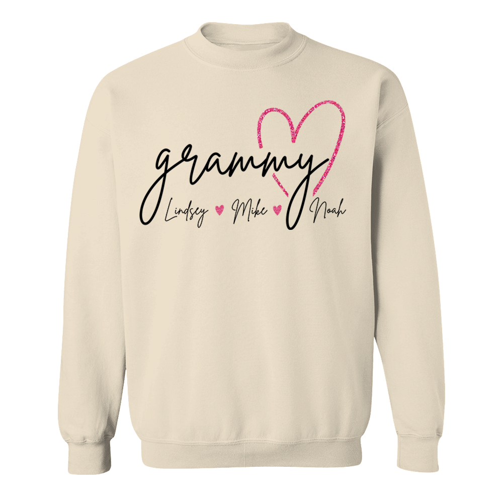 Grandma Heart, Personalized Nickname And Custom Kids For Grandma Nana Mimi NA04 Pa00