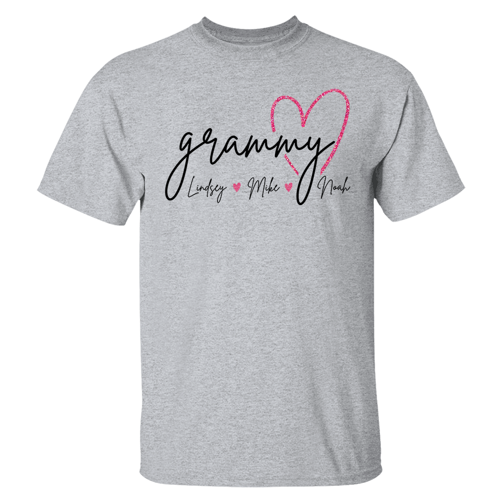 Grandma Heart, Personalized Nickname And Custom Kids For Grandma Nana Mimi NA04 Pa00