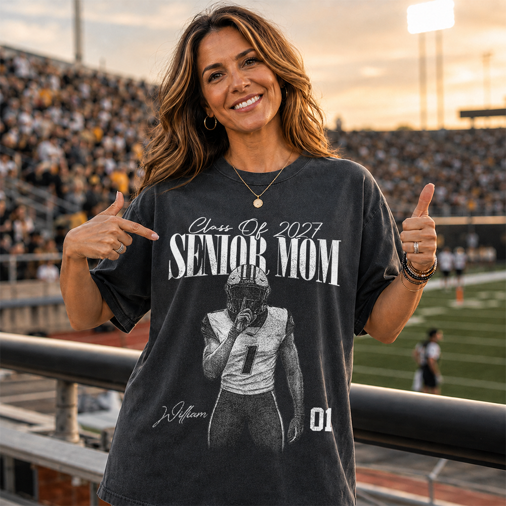Personalized Senior Mom Shirt, Custom Sports Mom Gameday Shirt Proud Family Gift T1807 Hv01