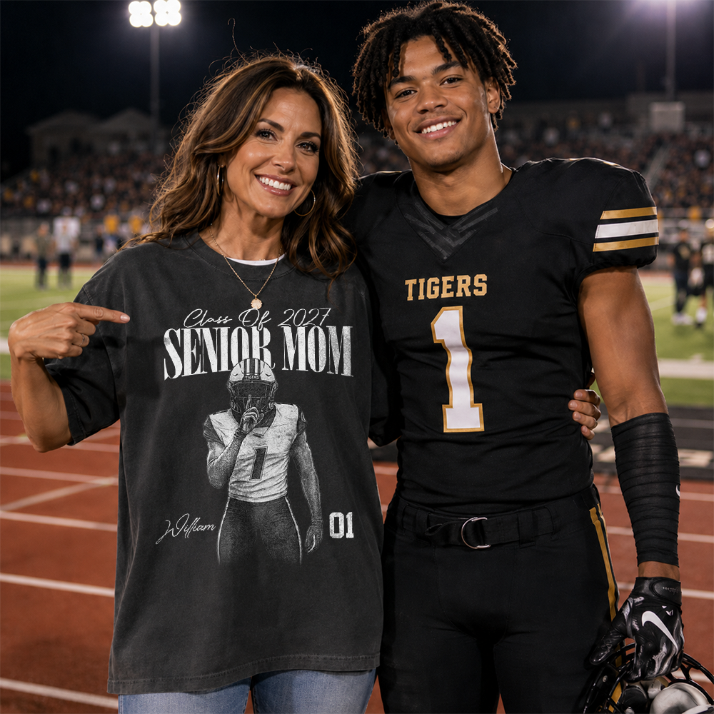 Personalized Senior Mom Shirt, Custom Sports Mom Gameday Shirt Proud Family Gift T1807 Hv01