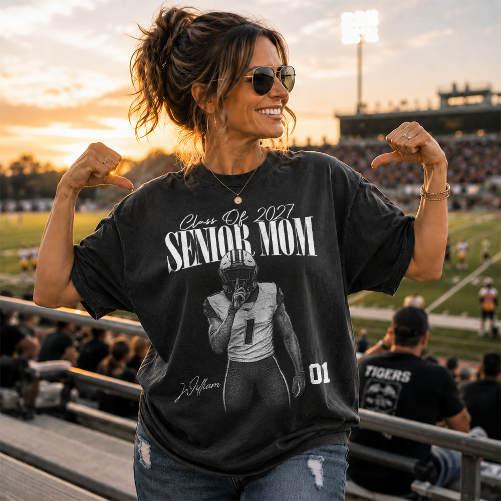 Personalized Senior Mom Shirt, Custom Sports Mom Gameday Shirt Proud Family Gift T1807 Hv01