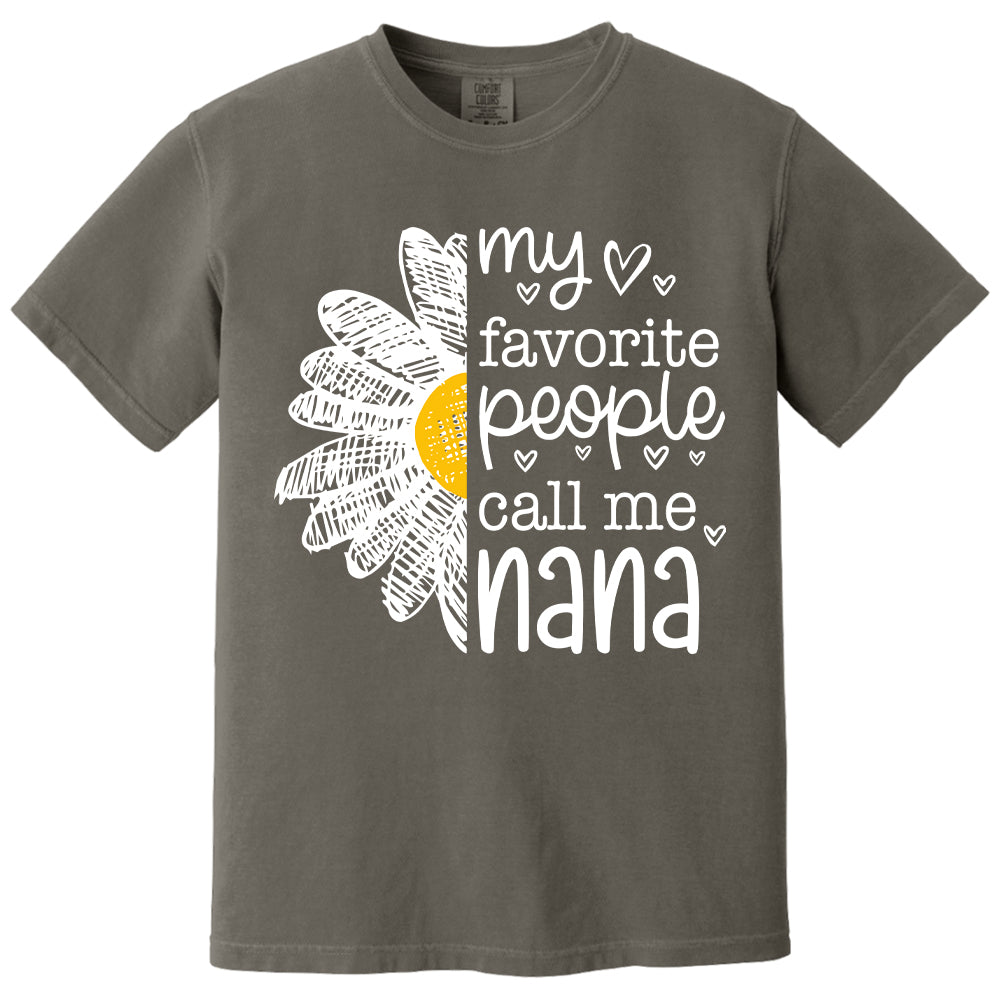 Personalized My Favorite People Call Me Grandma Flower Patchwork Shirt, Custom Kids Names Nana Mimi Gigi T24