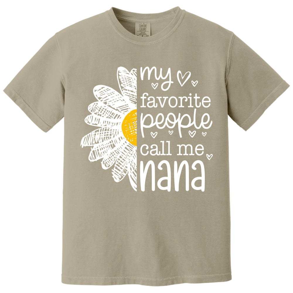 Personalized My Favorite People Call Me Grandma Flower Patchwork Shirt, Custom Kids Names Nana Mimi Gigi T24