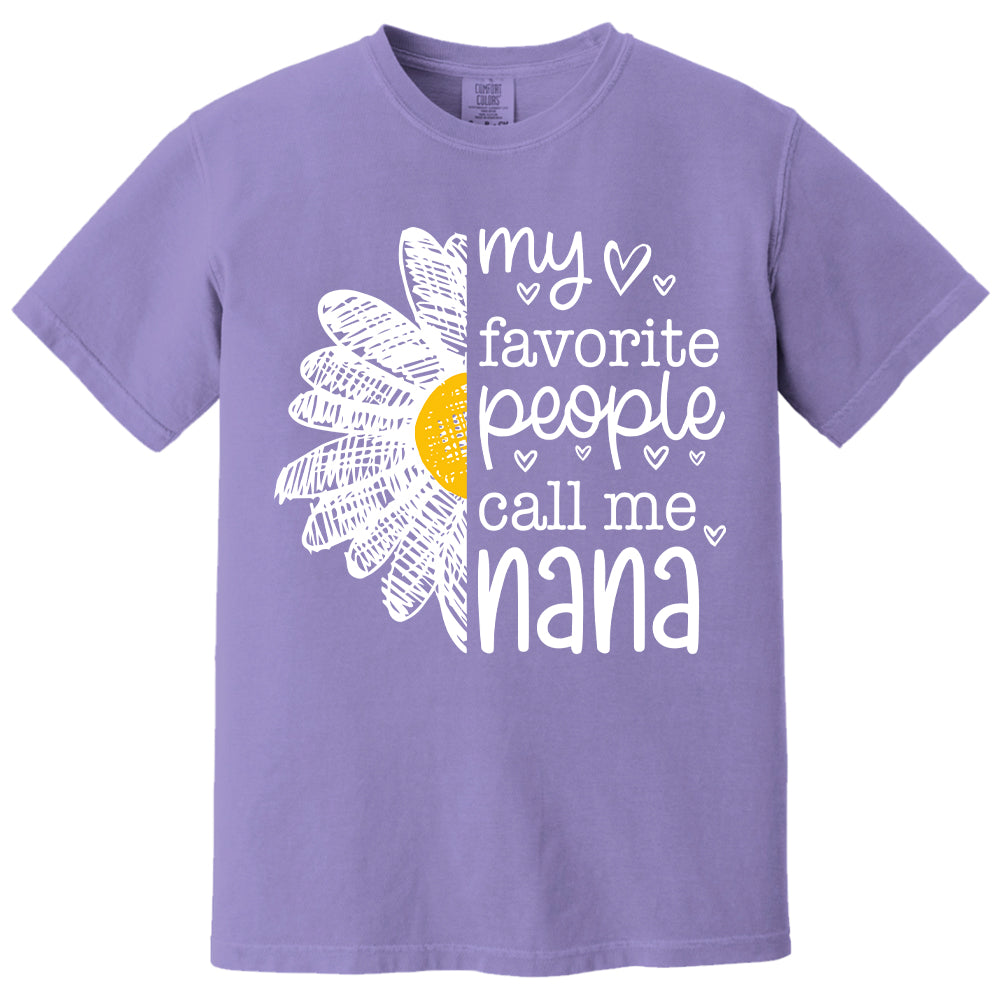 Personalized My Favorite People Call Me Grandma Flower Patchwork Shirt, Custom Kids Names Nana Mimi Gigi T24