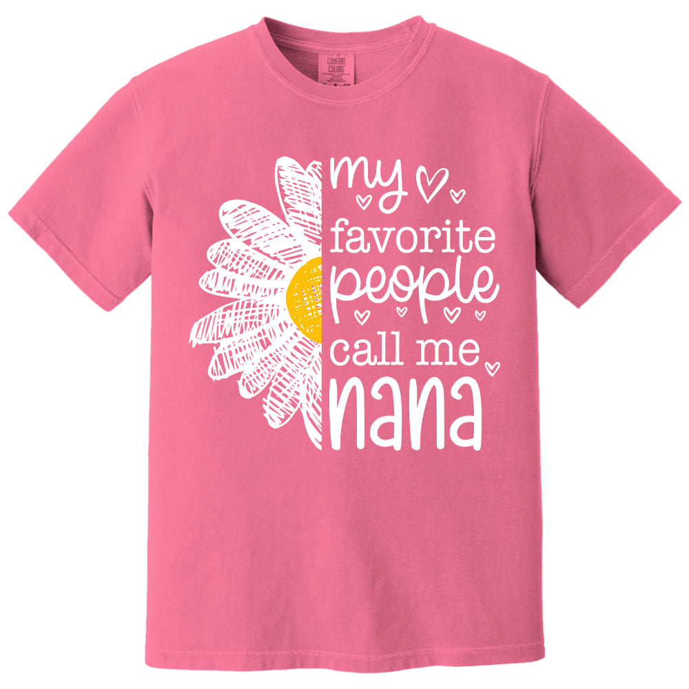 Personalized My Favorite People Call Me Grandma Flower Patchwork Shirt, Custom Kids Names Nana Mimi Gigi T24