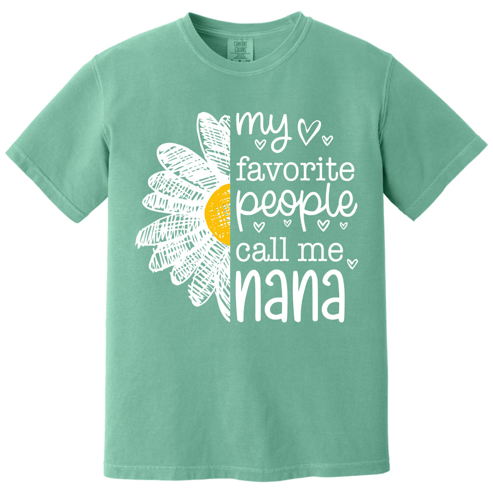 Personalized My Favorite People Call Me Grandma Flower Patchwork Shirt, Custom Kids Names Nana Mimi Gigi T24