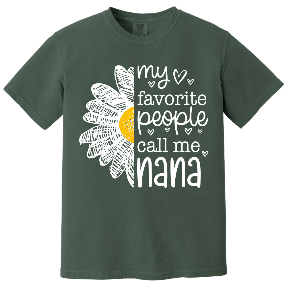 Personalized My Favorite People Call Me Grandma Flower Patchwork Shirt, Custom Kids Names Nana Mimi Gigi T24