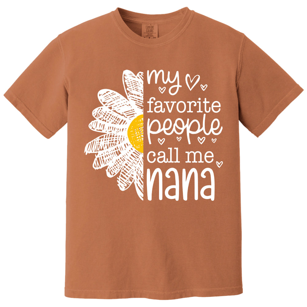 Personalized My Favorite People Call Me Grandma Flower Patchwork Shirt, Custom Kids Names Nana Mimi Gigi T24