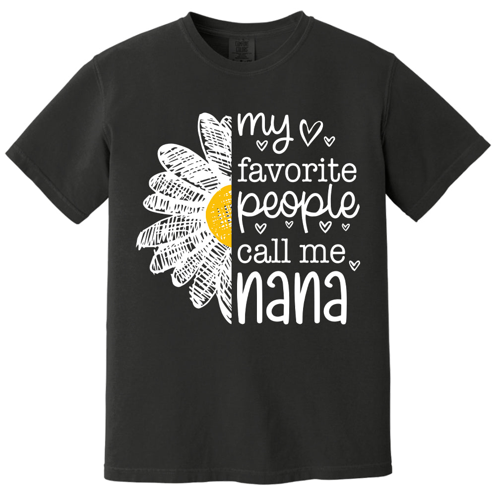 Personalized My Favorite People Call Me Grandma Flower Patchwork Shirt, Custom Kids Names Nana Mimi Gigi T24