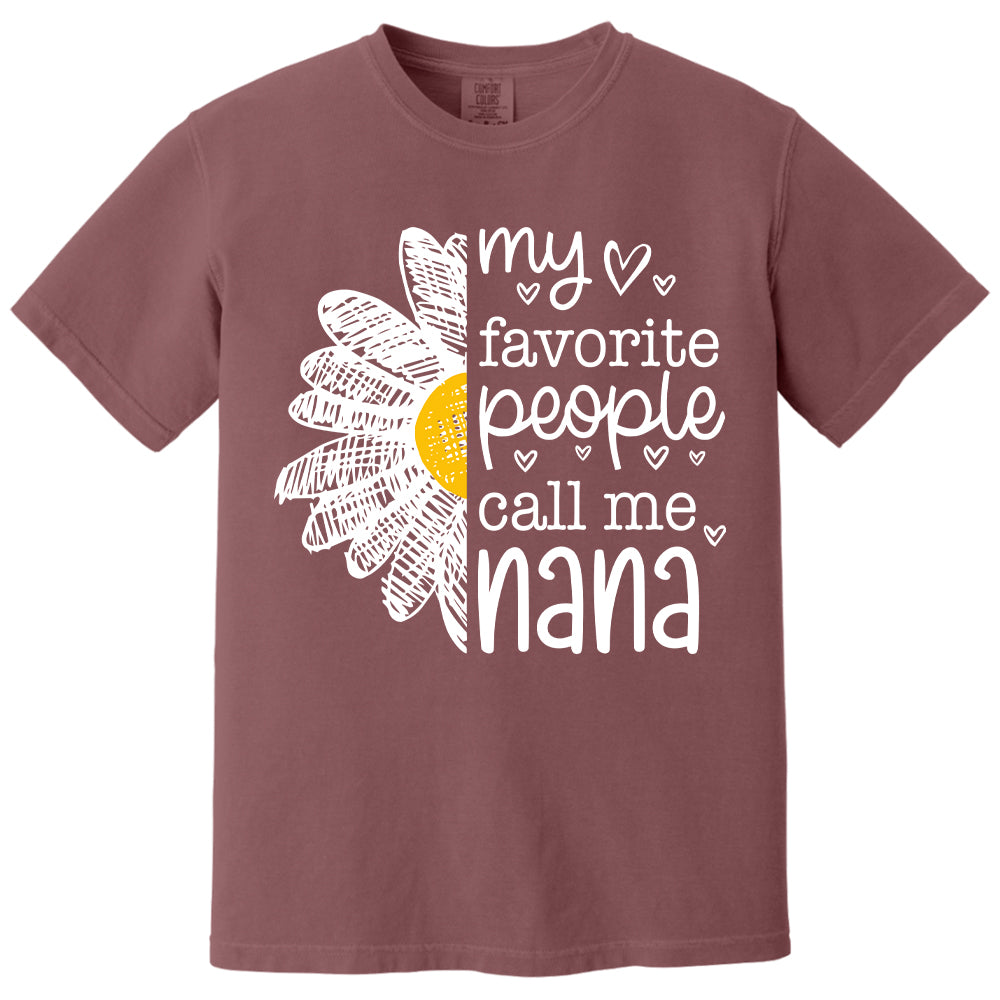 Personalized My Favorite People Call Me Grandma Flower Patchwork Shirt, Custom Kids Names Nana Mimi Gigi T24