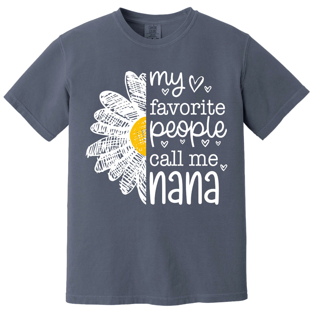Personalized My Favorite People Call Me Grandma Flower Patchwork Shirt, Custom Kids Names Nana Mimi Gigi T24