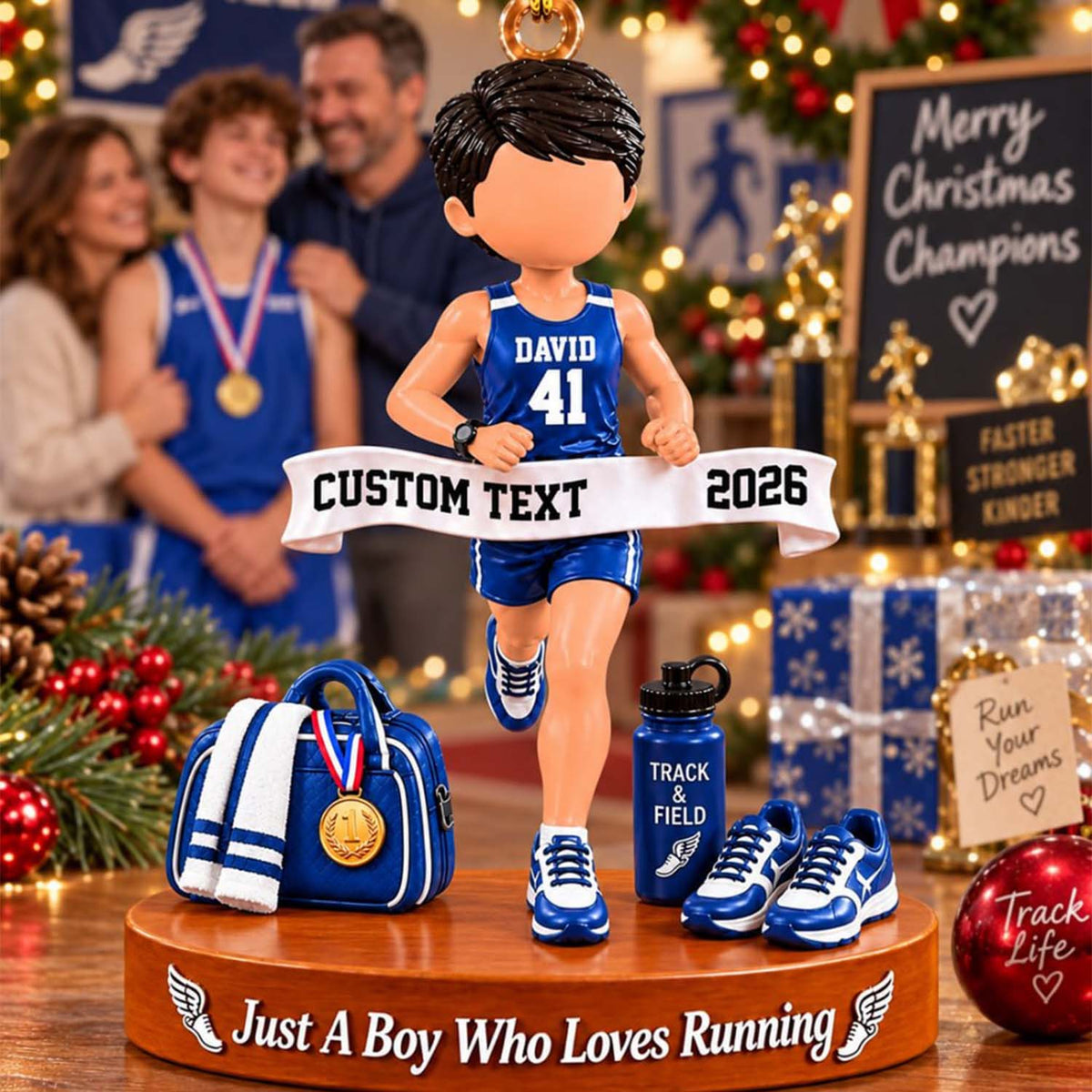 Just A Girl Who Loves Running Ornament, Personalized Track & Field Runner Christmas Ornament, Custom Name Gift Na02 Pt99