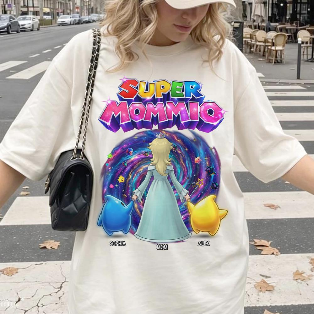 Personalized Super Mommio Galaxy Gaming Shirt, Mother's Day Gifts For Mom L0411 Hv01