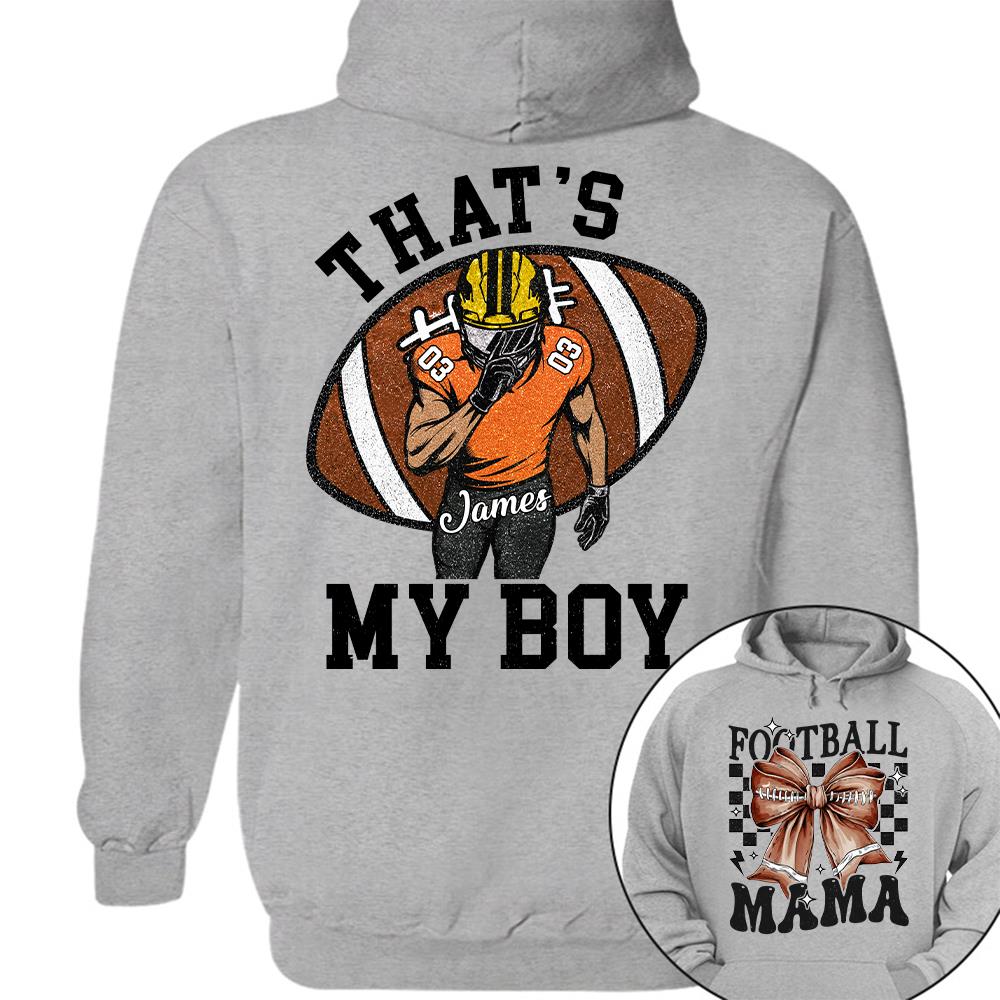 vThat’s My Boy Personalized Football Mom Football Grandma Shirt Gift For Sport Family T1807 Hv01