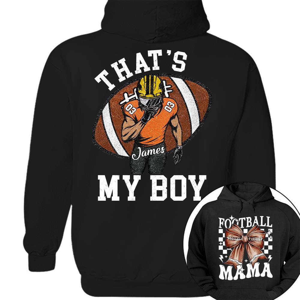 vThat’s My Boy Personalized Football Mom Football Grandma Shirt Gift For Sport Family T1807 Hv01