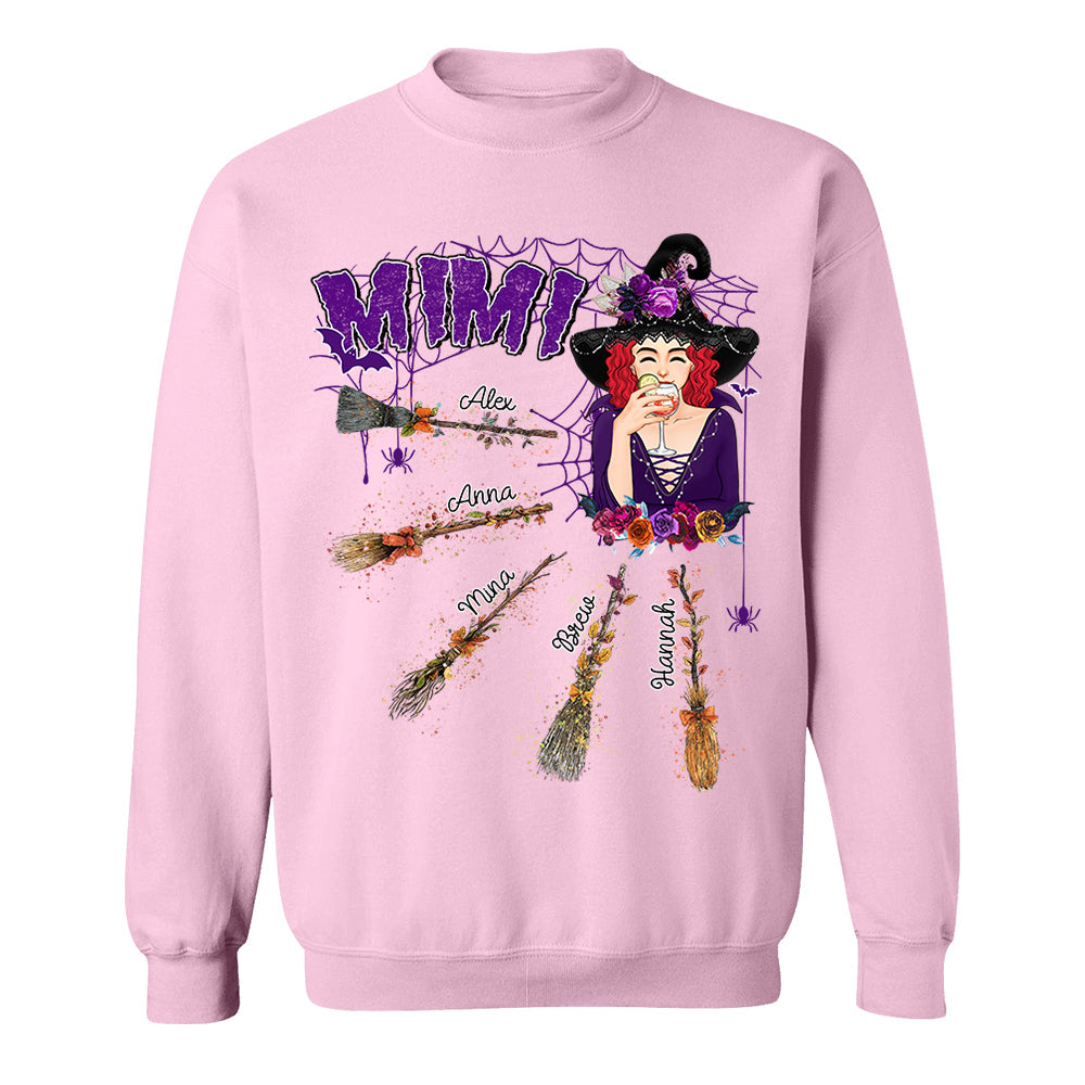 Personalized Halloween Shirt For Grandma - Custom Awesome Witch Grandma Kids NA04 Nh00