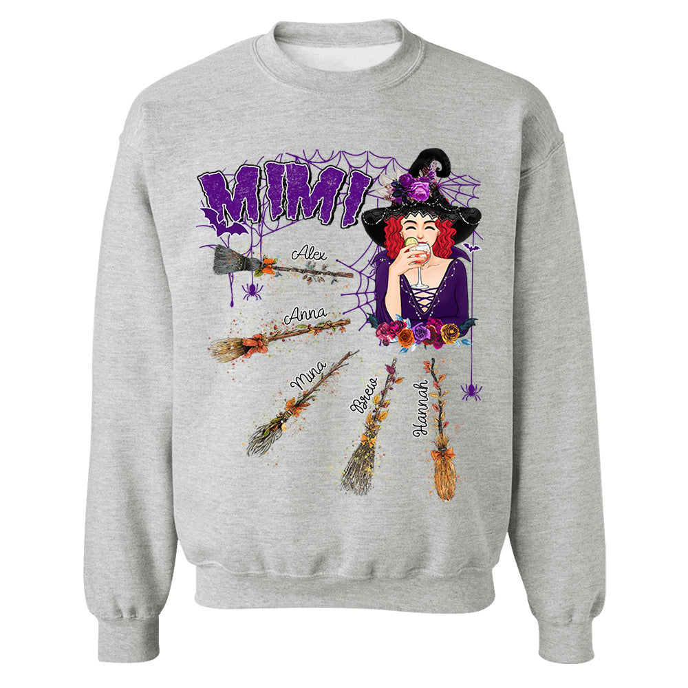 Personalized Halloween Shirt For Grandma - Custom Awesome Witch Grandma Kids NA04 Nh00
